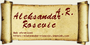 Aleksandar Rošević vizit kartica